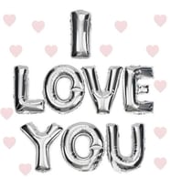 I Love You Folyo Balon Gümüş Renk 35 Cm