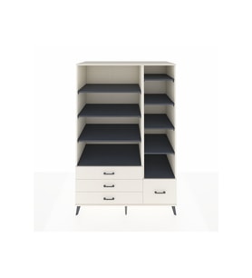 Kronos Dolap 9 Raflı 4 Çekmeceli  132x59x195 Aytaşı-Antrasit/Aytaşı