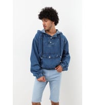Erkek Jean Sweatshirt Koyu Mavi