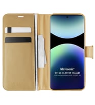 Microsonic Xiaomi Redmi Note 14 Pro 4G Kılıf Delux Leather Wallet Gold (Gold)