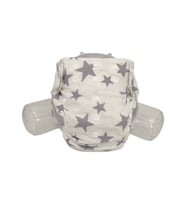 BEZHANE Baby YBB Yıkanabilir Bebek Bezi Cepli Gri Yıldız Desen(3kg-12kg) (Çok Renkli)