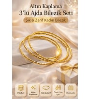 Altın Kaplama Ajda Bilezik Seti 3’lü – Trend Zarif Şık Ölçü Seçenekli Kadın Bileklik