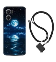 Xiaomi Redmi Note 11E Kılıf Resimli Boyun Askılı İpli Desenli Silikon Night Moon 1133