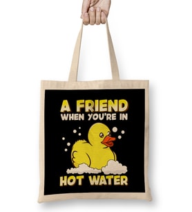 A Friend When You're In Hot Water Cute Baby Duck Bez Çanta Uzun Saplı