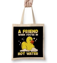 A Friend When You're In Hot Water Cute Baby Duck Bez Çanta Uzun Saplı
