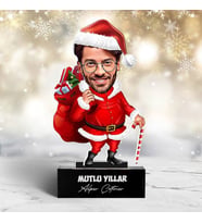 Kişiye Özel Yakışıklı Noel Baba Karikatürlü Biblo