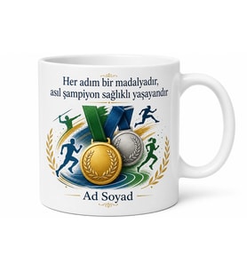 Spor Sağlıkta İlerlemeyi Savunanlara Olimpiyat Madalyası Sağlıklı Nesil Kupa Hediye Bardak