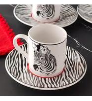 Regna Home Harmony Zebra 6 Kişilik Kahve Fincan Takımı (HBF-12-KFT-ZEB ) (Çok Renkli)