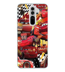 Redmi Note 8 Pro Uyumlu McQueen Kolaj Tasarımlı Şeffaf Telefon Kılıfı