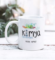 Kimya Öğretmeni Tasarımlı Kişiye Özel Kupa Bardak (Beyaz)