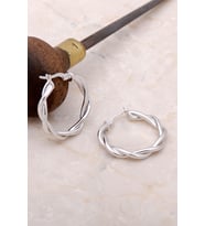 Burgu Gümüş 25 mm Elişi Halka Küpe 4984