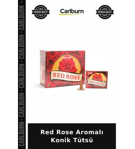 Özel Üretim Kırmızı Gül Aromatik Kokulu Ev Dekor Rahatlatıcı Red Rose Aromalı Konik Tütsü