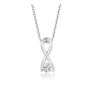 Swarovski Zirconia Sonsuzluk Kadın Gümüş Kolye  925 Ayar Gerçek Gümüş