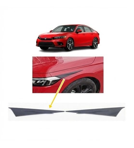 Honda Civic FE1 2022 ve Sonrası Far Üstü Kaşı Çıtası Piyano Black 2 Parça