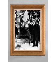 Altın Varaklı Paspartulu Çerçeveli Atatürk Tablo nt920