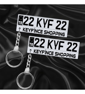 Keyf'ince Shopping Kişiye Özel Çift Yönlü Gümüş Aynalı Pleksi Plaka Anahtarlık Premium Tasarımlı Hediye Model-6