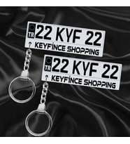 Keyf'ince Shopping Kişiye Özel Çift Yönlü Gümüş Aynalı Pleksi Plaka Anahtarlık Premium Tasarımlı Hediye Model-6