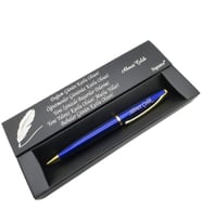 Signator® C409 Mavi Lake Krom Tükenmez Kalem  İsme Özel Kalem  Hediyelik Kalem (Karışık)