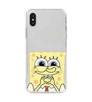 Iphone X ve XS Uyumlu Sunger Bob Tasarımlı Şeffaf Telefon Kılıfı