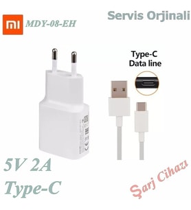Xiaomi Redmi Note 6 - 7 Type-C şarj cihazı 5V 2A şarj başlık + şarj kablosu (Data Kablo) MDY-08-EH
