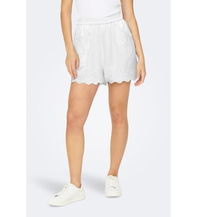 ONLLOU LIFE EMB LOOSE SHORTS WVN (Beyaz)