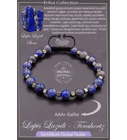 Sertifikalı AAA+ Kalite Gerçek Terahertz - Lapis Lazuli Taşı Bileklik (Mavi)