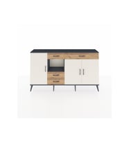 Arges Konsol 4 Raflı 4 Çekmeceli 3 Kapaklı 176x30x99 Antrasit-Aytaşı/Çam