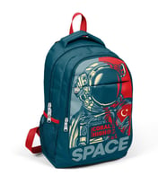 Coral High Kids Çivit Kırmızı Astronot Desenli Üç Bölmeli Okul Sırt Çantası 14389