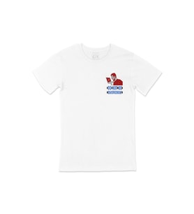 Kırmızı Do Not Be Emotional Cep Logo Tasarımlı Beyaz Tişört