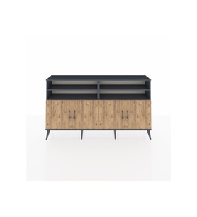 Arges Konsol 6 Raflı 4 Kapaklı 176x30x99 Antrasit-Çam/Aytaşı