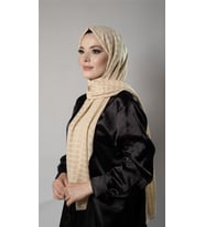 Gold Desenli Şal Şifon Kumaş Kareli Çizgili 202107_03