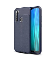 Xiaomi Redmi Note 8 Deri Görünümlü Silikon Lacivert