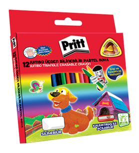 Pritt Pastel Boya Jumbo Silinebilir Üçgen 12 Lİ 1655739
