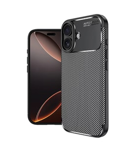 iPhone 17 Kılıf Negro Karbon Tasarım Silikon Kılıf (Siyah)