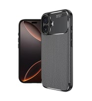 iPhone 17 Kılıf Negro Karbon Tasarım Silikon Kılıf (Siyah)