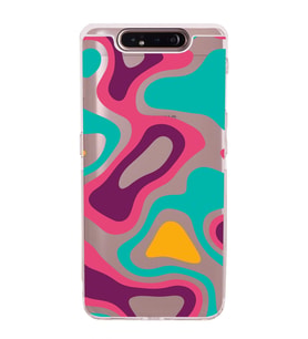 Samsung Galaxy A80  Kamera Korumalı  Kapak Renkli Desen Tasarımlı  Şeffaf Kılıf