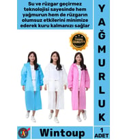 #Yağmurluk Unisex Su Geçirmez Rüzgar Dayanıklı Kalite Uzun Şık Kapüşonlu Büyük Boy Kalın Yağmurluk