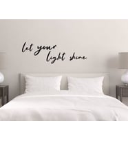 BK Home Let Your Light Shine Ahşap Duvar Yazısı (Siyah)