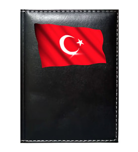 PROMOSYON DENİZİ  TÜRK BAYRAĞI GÖRSELLİ SİYAH RUHSAT KABI