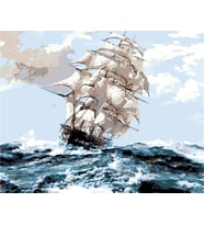 Hırçın Deniz Sayılarla Boyama Seti 40x 50 cm (Tuvale Gerili)