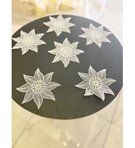 6 lı Dantel Kahve Sunumluğu 15x15 cm Asorti Desenli Fincan Altlığı Şık Sunum Seti