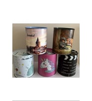 Metal Kumbara Resimli Tekli 13x14 Cm 1 Adet Royaleks-6009