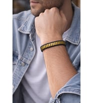 Volt Edge – Sarı & Siyah Modern Erkek Bileklik-1383
