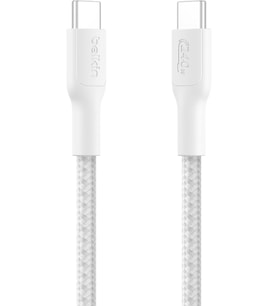 USB-C - USB-C Kablosu, 1 m, 240 W, Yumuşak, Esnek Hızlı Şarj Kablosu, iPhone 16, Galaxy S25, Pixel 9, MacBook, iPad Pro ve Daha Fazlası için Tip-C Şarj Kablosu - Beyaz (USB 2.0)