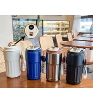Askılı ve Derece Göstergeli Vakumlu Mug - 500 ml Modern Kahve Termosu