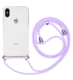 Apple iPhone XS Max 6.5 Kılıf Boyna Askılı İpli Şeffaf Case (Renksiz)