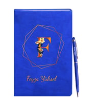 Kişiye Özel Mavi Defter Kalem Hediye Seti