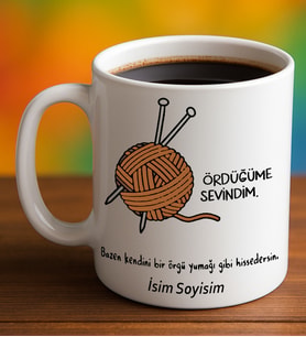 Komik - Esprili Kupa Bardak Ördüğüme Sevindim Yazılı Komik Kupa Bardak