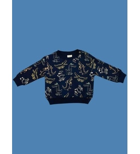 Erkek Bebek Dinazor Desenli Sweatshirt (Lacivert)