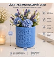 Kabartma Yazılı Dekoratif Saksı – Modern Tasarım